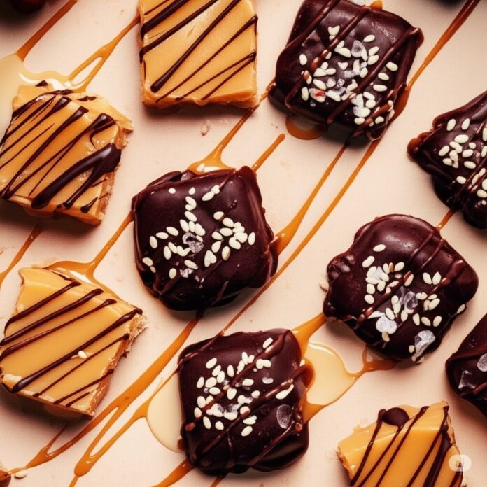 Caramelo salgado com chocolate e sal marinho