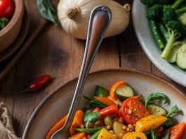 Ratatouille Assada com Tofu Crocante