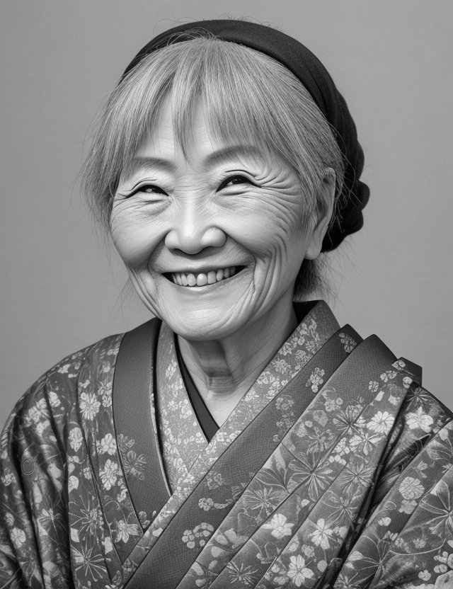 Default japanese old woman smile 0